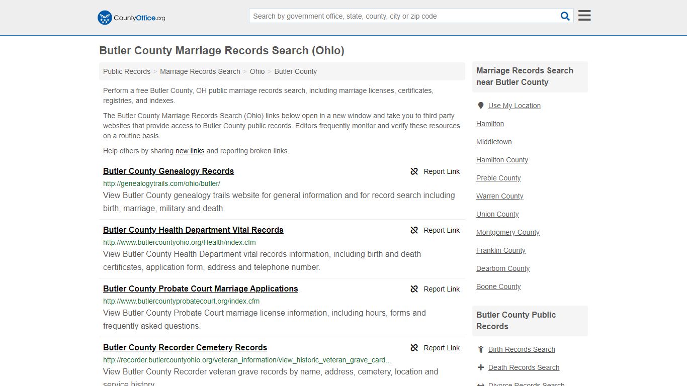 Marriage Records Search - Butler County, OH (Marriage ...